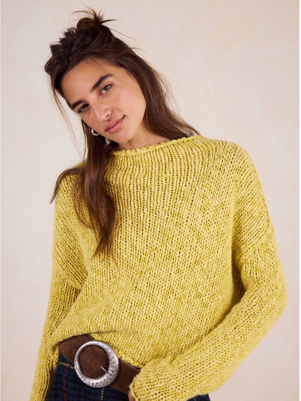 Free People Opal Rollneck Knit Sweater in Mango Mint - Picture 5 of 9